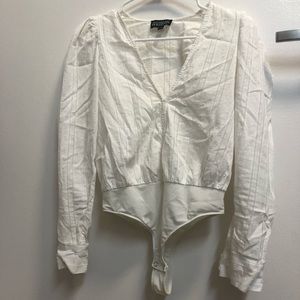 Danielle Bernstein Deep V Puff Sleeve Body Suit